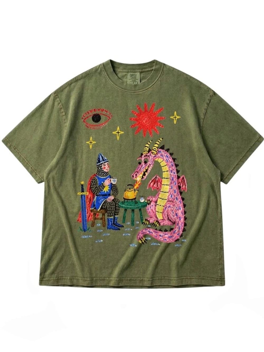 Comfort Colors Graphic Short Sleeve T-Shirt in Moss Green Like New